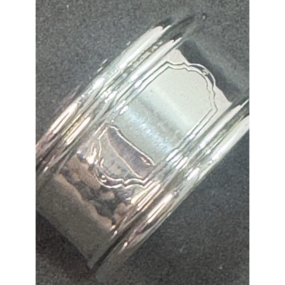 Oval Hammered Napkin Ring Sterling Silver No Monogram